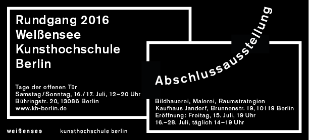Flyer Rundgang / Abschlussausstellung 2016 Flyer Rundgang / Abschlussausstellung 2016