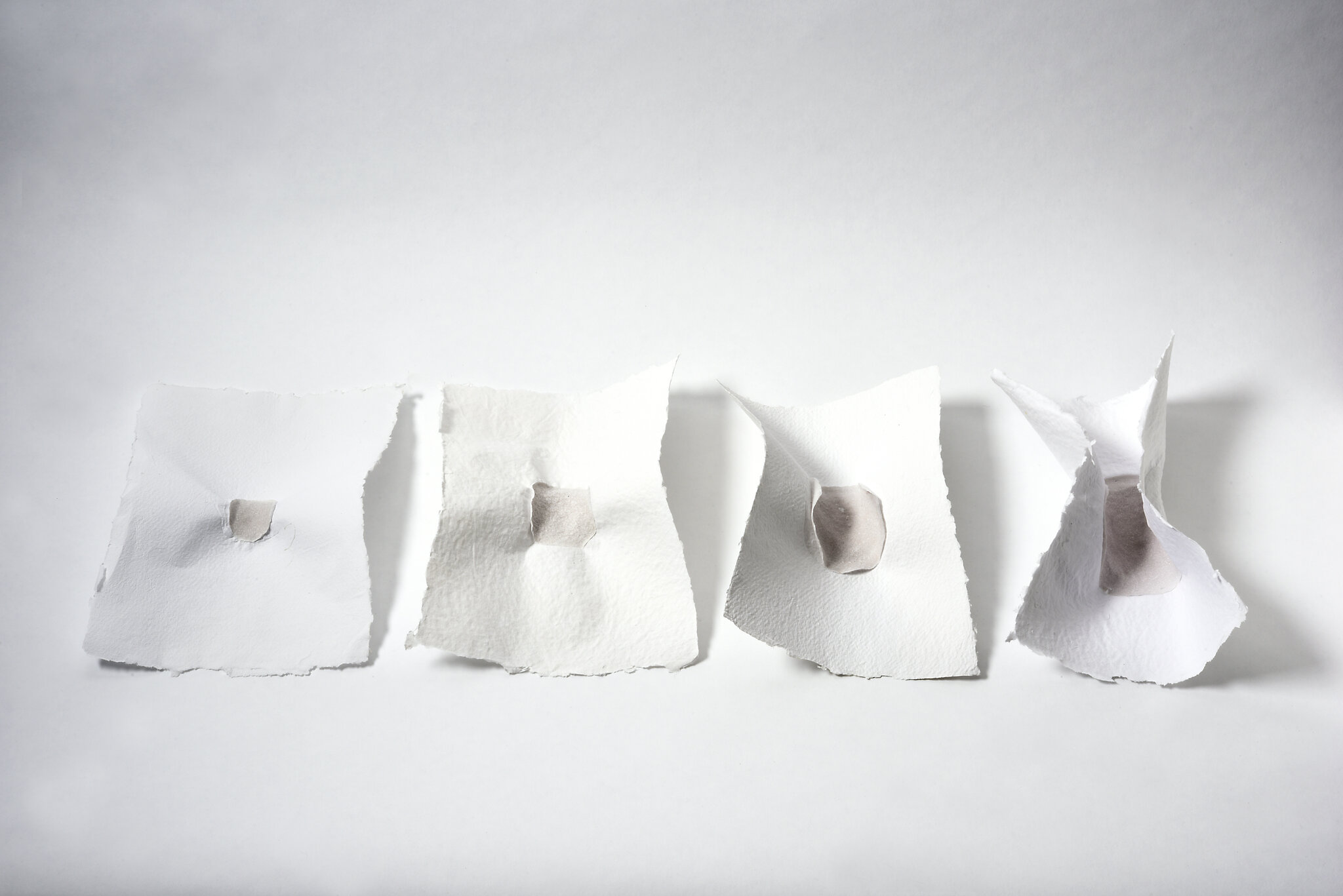Shaping Paper_Form study. Translucent paper pulp as an embedded material Shaping Paper_Form study. Translucent paper pulp as an embedded material