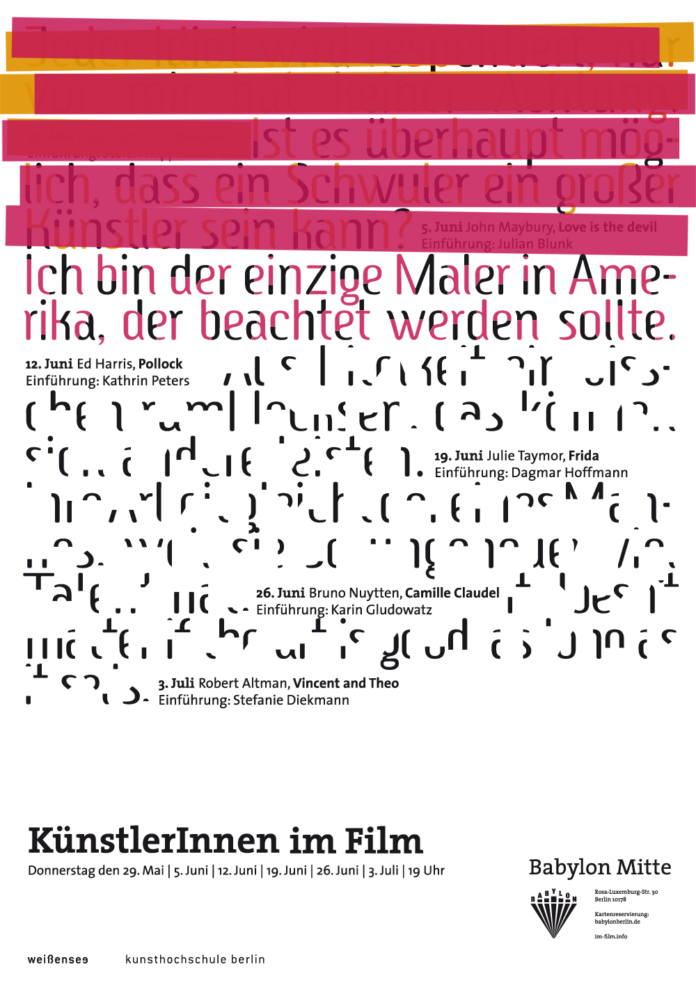 Künstlerinnen im Film Künstlerinnen im Film
