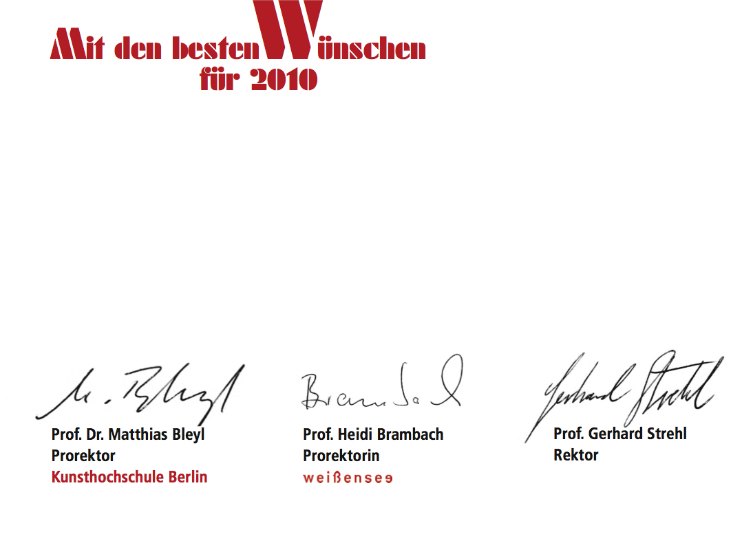 Neujahrskarte 2010 Neujahrskarte 2010