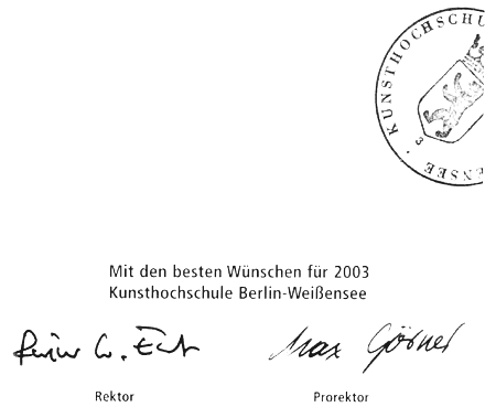Neujahrskarte 2003 Neujahrskarte 2003
