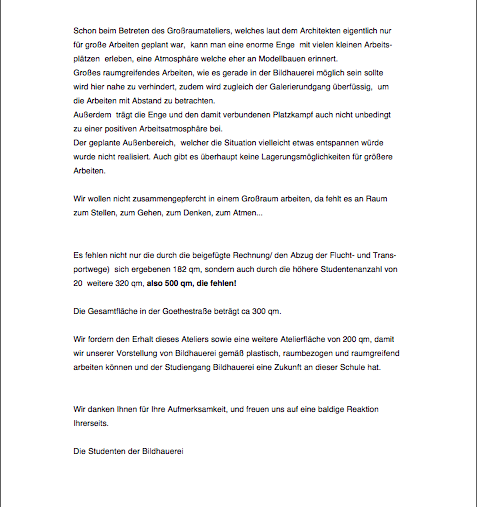 offener Brief an die Hochschulleitung (2) offener Brief an die Hochschulleitung (2)