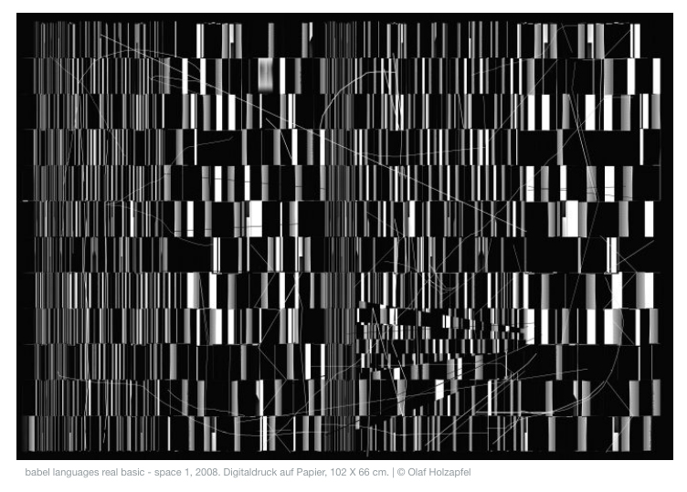 babel languages real basic - space 1, 2008. Digitaldruck auf Papier, 102 X 66 cm. | © Olaf Holzapfel babel languages real basic - space 1, 2008. Digitaldruck auf Papier, 102 X 66 cm. | © Olaf Holzapfel